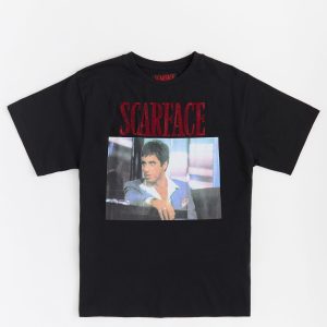 Scarface Rhinestone Short Sleeve Tee - Black