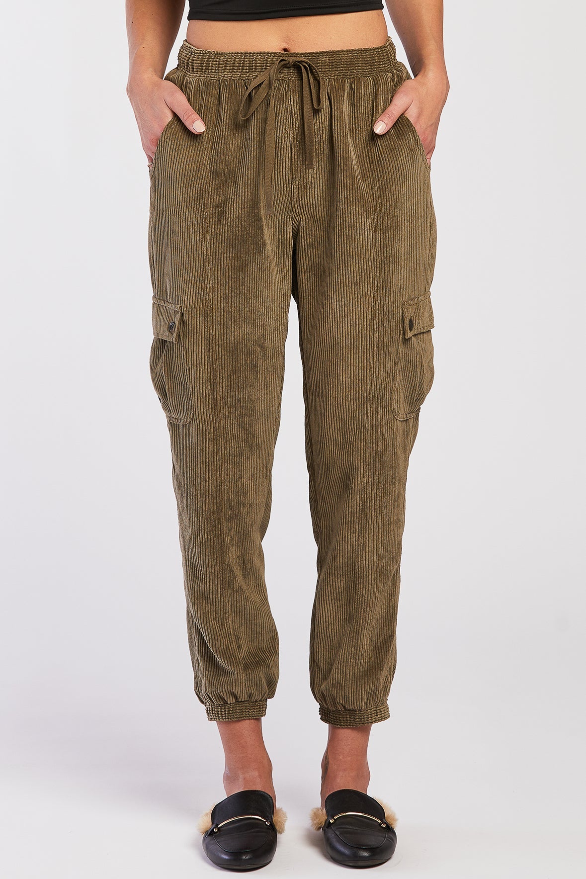 Sylvia Pull On Elastic Drawstring Cargo Jogger - Image 2
