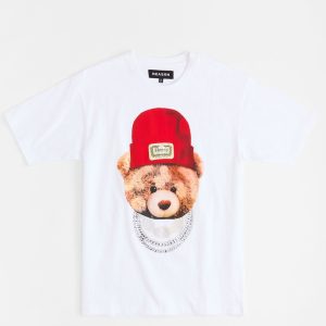 Teddy Rhinestone Short Sleeve Tee - White