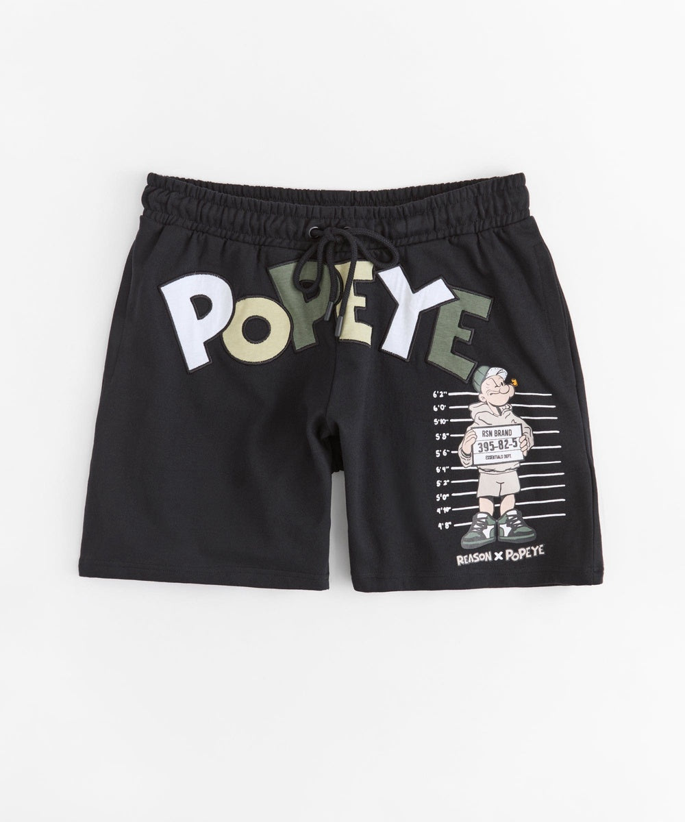 Popeye Applique Short - Black