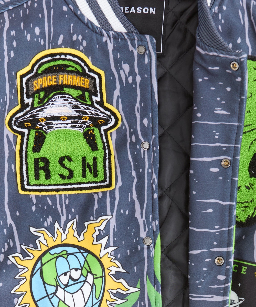 Space Defense Varsity Jacket - Grey - Image 2