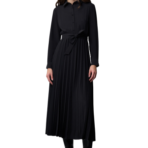 Shirt Dress With Pleated Skirt - Skirt