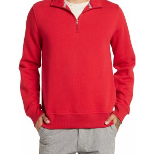 Quarter Zip Luxe Fleece Pullover Deep Red