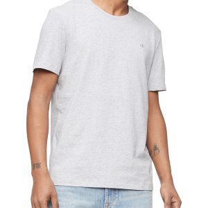 Short Sleeves Smooth Cotton Solid Crewneck Tee