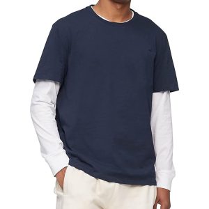 Short Sleeves Smooth Cotton Solid Crewneck Tee
