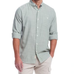 Weatherproof Vintage Men's L/S Solid Cotton Twill Shirt