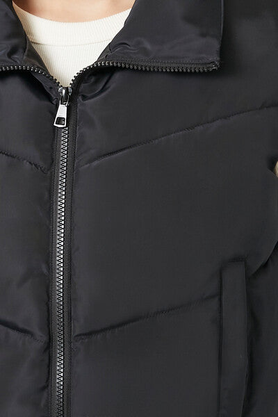 Chevron Funnel Neck Puffer Vest - Image 6