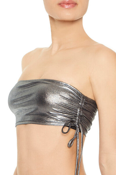 Metallic Bandeau Bikini Top - Image 2