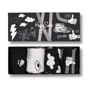 4-Pack Black And White Socks Gift Set Multi